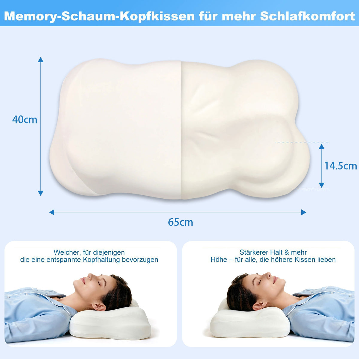 NORDENZA CloudRest™ Ergonomic Memory Foam Pillow