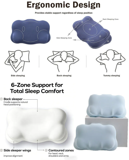NORDENZA CloudRest™ Ergonomic Memory Foam Pillow